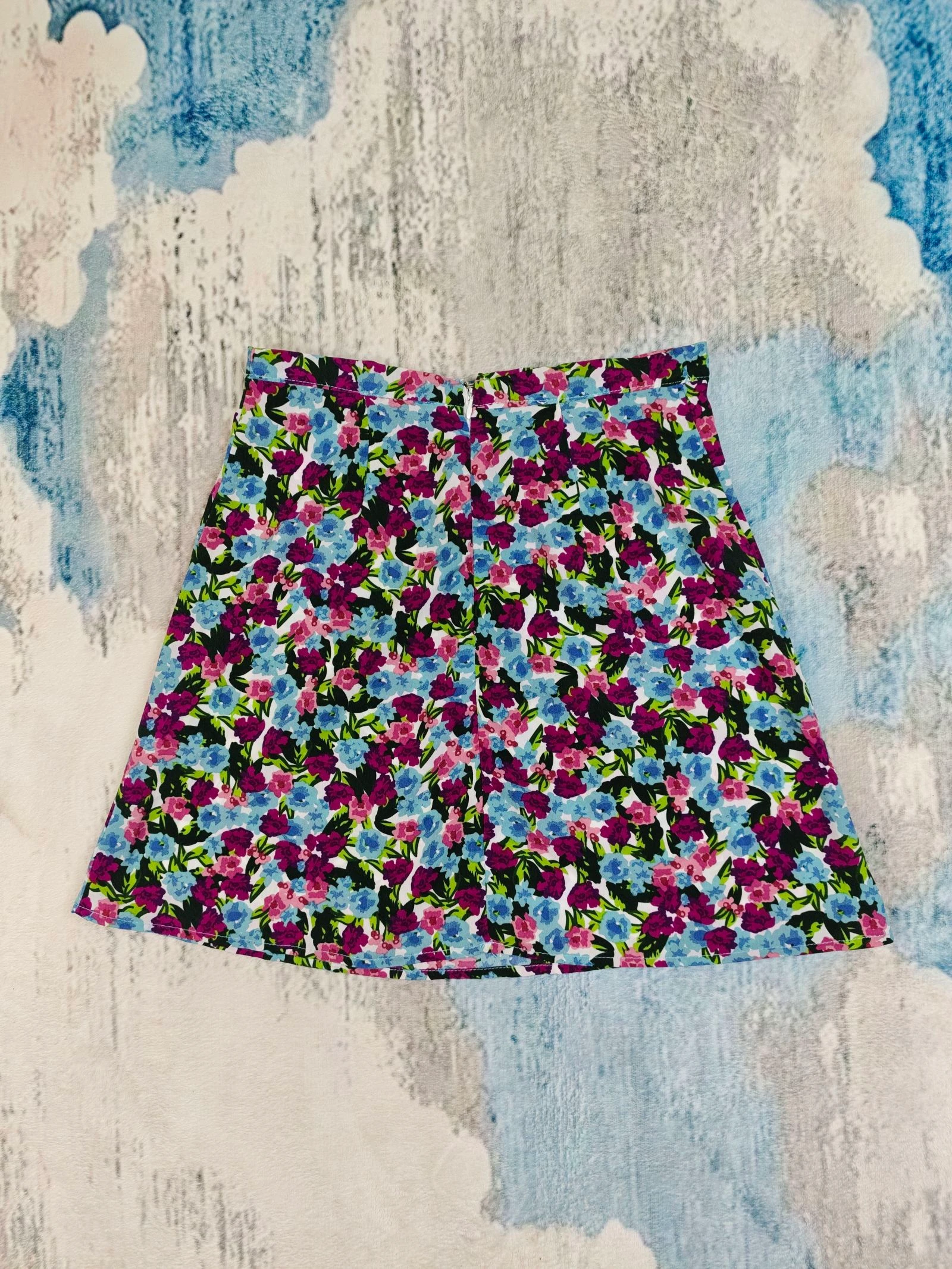 Saia Mini Floral Rosa Azul Estampa Ditsy Cottagecore Y2K Tamanho P – photo 8